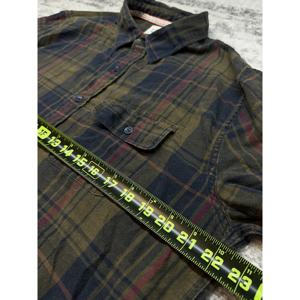 THE NORMAL BRAND Mountain Regular Fit Flannel Shirt In Green Plaid Size Large - Picture 5 of 9